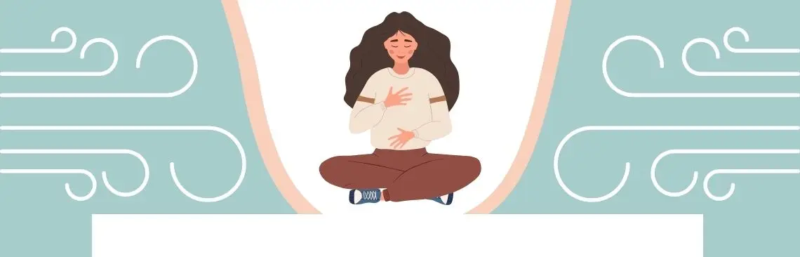 Artikel/Andningsövningar för IBS Image of a person breathing, Breathing exercise for IBS