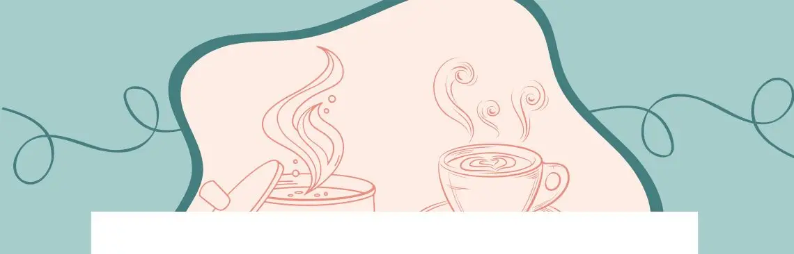 Banner of warm drinks