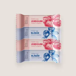 Bars 4-pack, blåbär & jordgubb